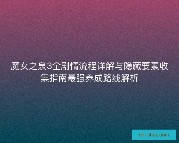 魔女之泉3全剧情流程详解与隐藏要素收集指南最强养成路线解析