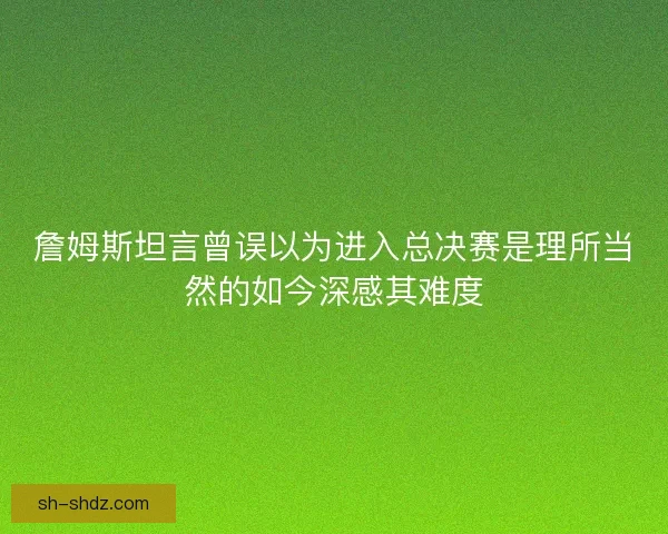 詹姆斯坦言曾误以为进入总决赛是理所当然的如今深感其难度