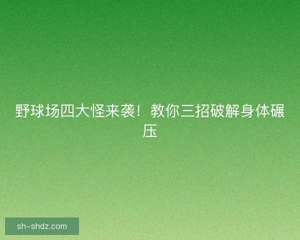 野球场四大怪来袭！教你三招破解身体碾压
